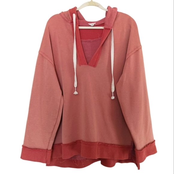 POL Distressed Muted Mauve Oversized Hoodle Waffle Trim And Stars - Picture 2 of 9